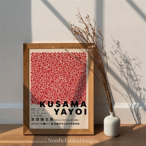 Yayoi Kusama Red Dot Print Japanese Art I Yayoi Kusama Poster I Red ...