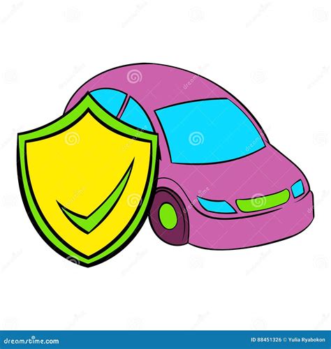 Car insurance icon cartoon stock vector. Illustration of industry - 88451326