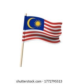 Malaysia Flag On White Background Vector Stock Vector (Royalty Free ...