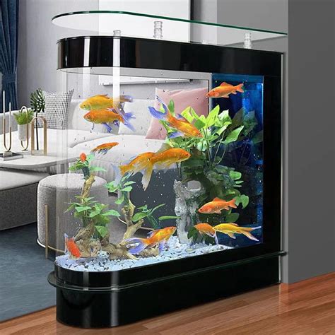 Black Luxury Large Fish Tank 125Gal LED Aquarium Kit Upright Fish Tank ...