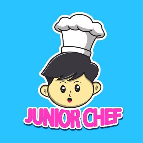 Ilustración de dibujos animados de logotipo de chef junior | Vector Premium