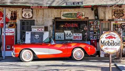 Route 66 Corvette Photograph by Peter Crook - Fine Art America