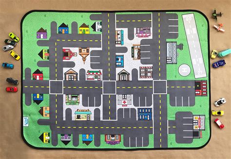 Kids Road Map Town Car Play Mat/Hot Wheels MatchBox | Etsy