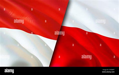 Indonesia and Poland flags. 3D Waving flag design. Indonesia Poland flag, picture, wallpaper ...