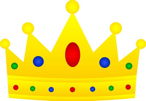 Golden Royal Crown With Jewels - Free Clip Art