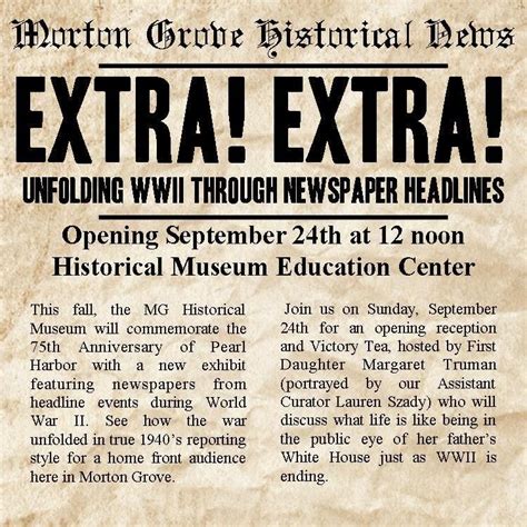 Extra! Extra! Unfolding WWII through Newspaper Headlines | Niles, IL Patch