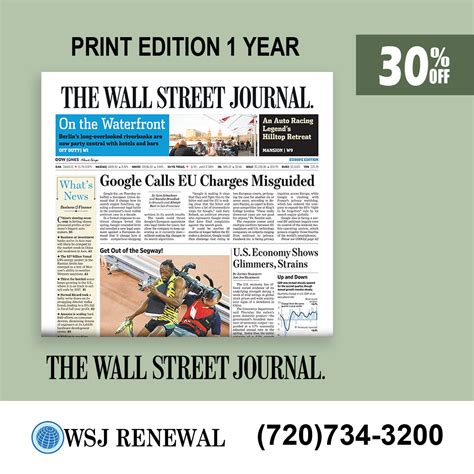 Wall Street Journal Print Edition | Wall Street Journal Renew