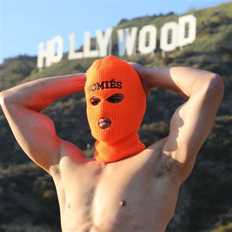 HOMIÉS NEON ORANGE/BLACK SKI MASK BEANIE – BRIAN LICHTENBERG