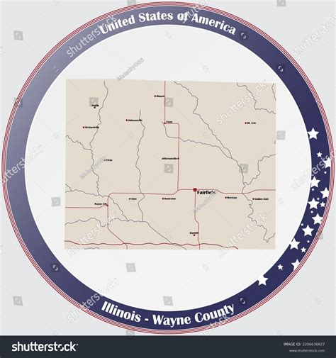 Large Detailed Map Wayne County Illinois Stock Vector (Royalty Free ...