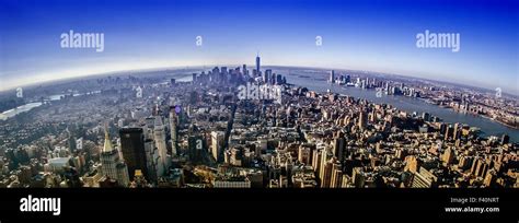 new york city manhattan skyline aerial Stock Photo - Alamy