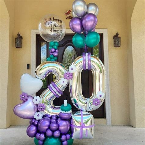 Birthday balloon bouquet| 20th birthday balloons| balloon marquee | Balloon decorations party ...