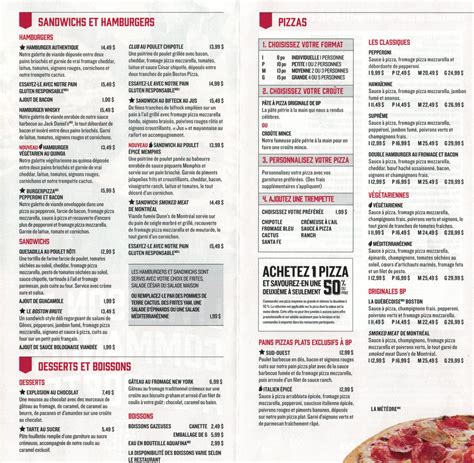 Joliette Menus - Boston Pizza