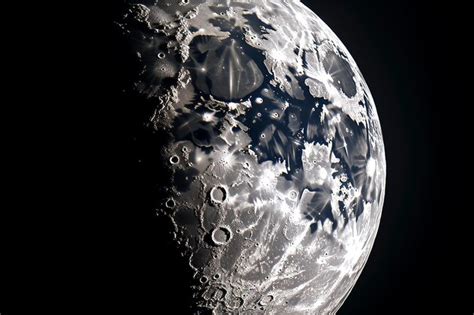 Premium Photo | Closeup shot of the waxing gibbous moon with visible craters and the sea of ...