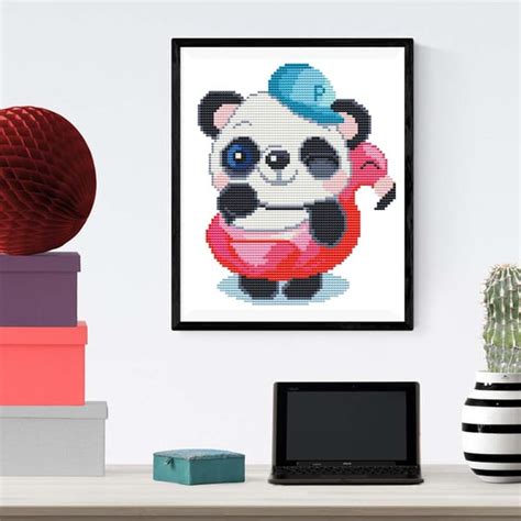 Funny Cute Panda with Baby Cross Stitch Pattern - Inspire Uplift