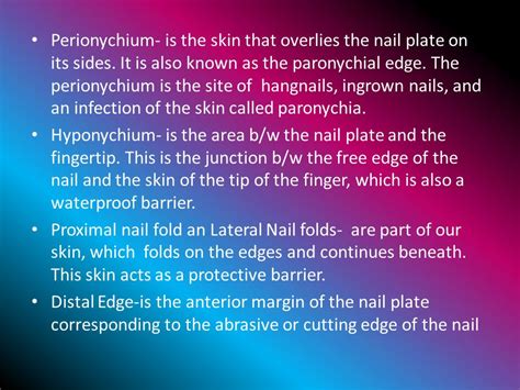 The purpose of the fingernail that it act as a protective plate and enhance sensation of the ...