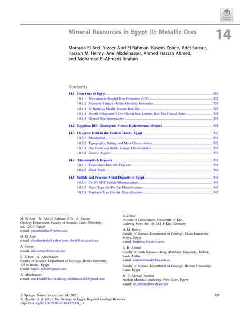 (PDF) Mineral Resources in Egypt (I): Metallic Ores