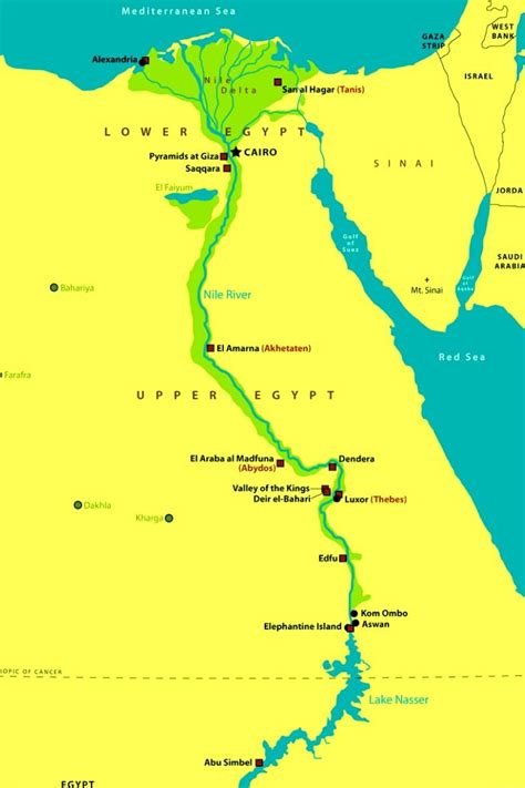 Map of Ancient Egypt with Nile River