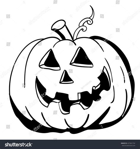 Black White Halloween Pumpkin Cartoon Stock Vector (Royalty Free) 427661734 | Shutterstock