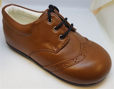 Boys and Baby boys brown brogue lace up shoes | Wonderland