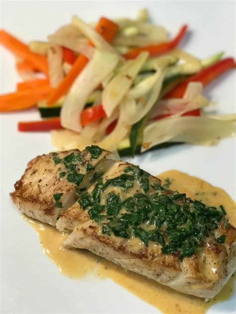 Pan Seared Halibut with Citrus Cream Sauce - Foodology Geek