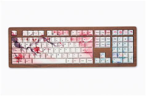 Cherry Blossom Keycaps Full Set Mechanical Keyboard Keycaps PBT 5 Face Dye Sublimation Keycap ...