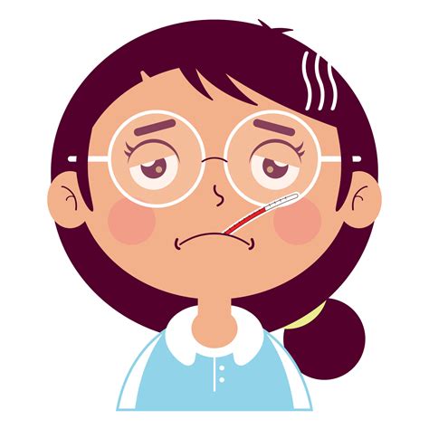 girl sick face cartoon cute 14604165 PNG