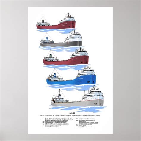 Great Lakes Freighter Ojibway History Poster | Zazzle