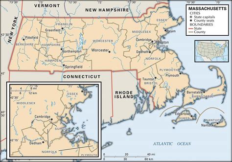 State and County Maps of Massachusetts