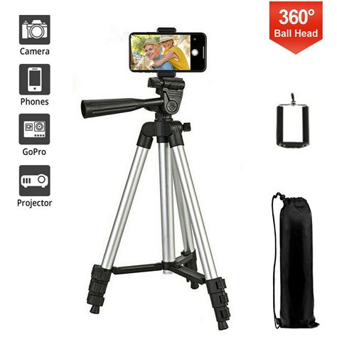 Professional Camera Tripod Stand Mount + Phone Holder for Cell Phone ...