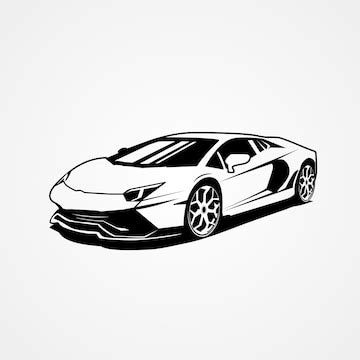 Premium Vector | Lamborghini Car Silhouette Vector