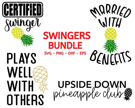 Swinger Pineapple SVG Bundle Upside Down Pineapple SVG Plays - Etsy