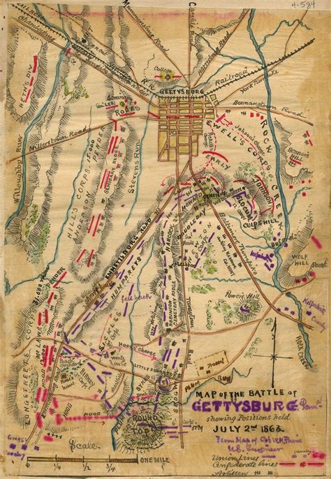 Archive hand drawn map of Gettysburg from 1863 : r/mapmaking