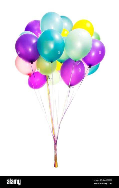 Colorful party balloons isolated on white background Stock Photo - Alamy