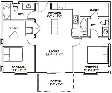 2 Bedroom Guest House Floor Plans - floorplans.click