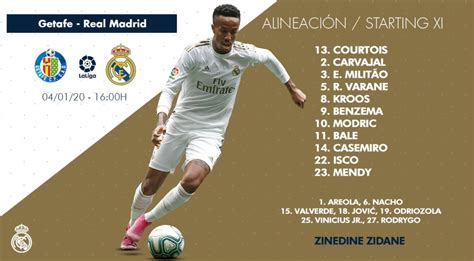 Lineup vs Getafe : r/realmadrid