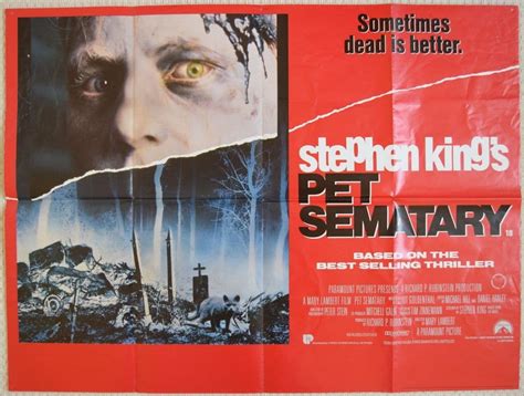 Pet Sematary original UK Quad Poster Dale Midkiff Fred Gwynne 1989