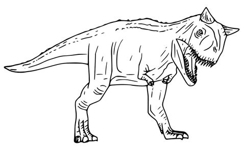 Simple Carnotaurus Coloring Page - Free Printable Coloring Pages for Kids