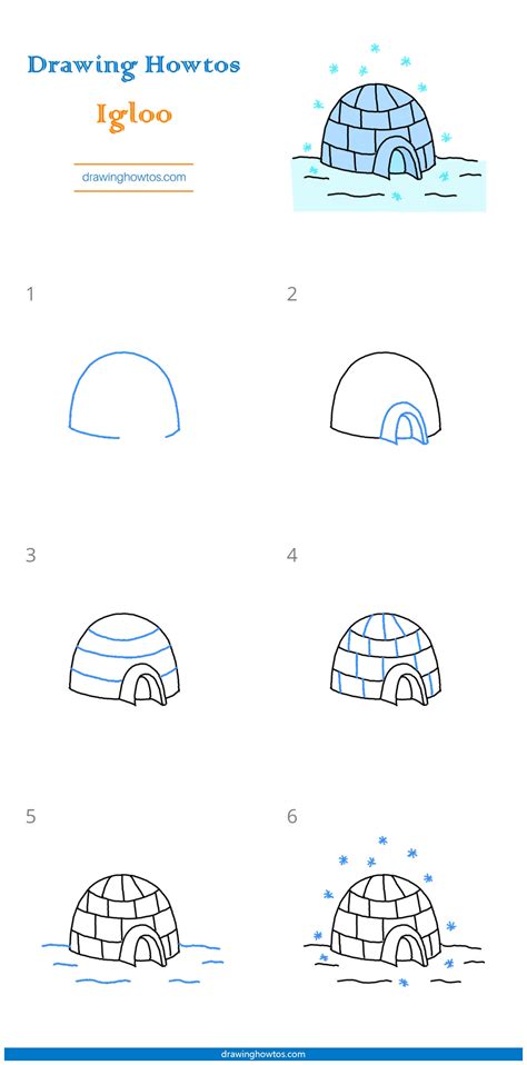 How to Draw an Igloo - Step by Step Easy Drawing Guides - Drawing Howtos