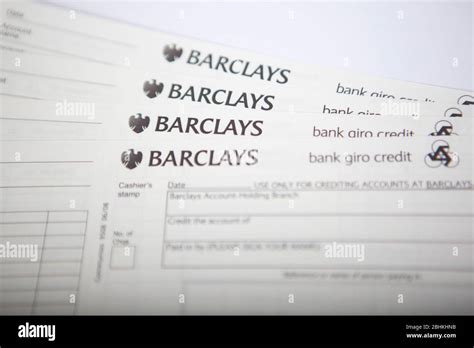 Barclays paying-in slips Stock Photo - Alamy