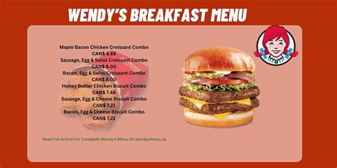 Wendy's Breakfast Menu Prices [2024 January] - Wendy’s Menu Prices ...