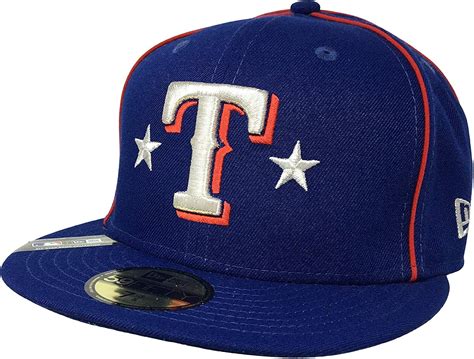 Amazon.com: New Era Texas Rangers 59Fifty Fitted Hat MLB Straight Brim ...