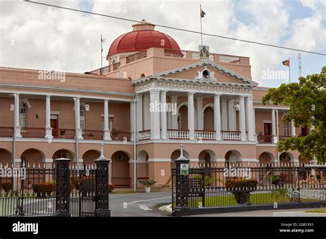 Parliament of Guyana building on Brickdam Street in Georgetown Guyana ...