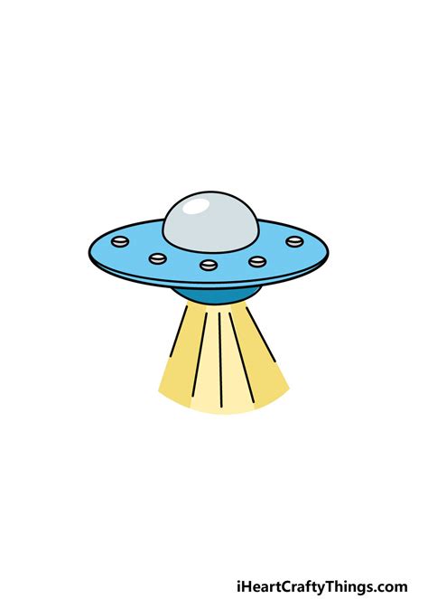 UFO Drawing - How To Draw A UFO Step By Step