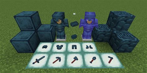 Dark blue netherite armor & tools Minecraft Texture Pack