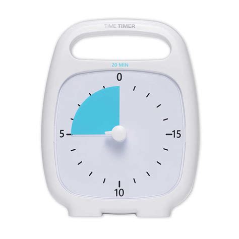 TeachersParadise - Time Timer® Plus®, 20 Minute Timer, White - TTM20