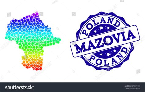 Dotted Rainbow Map Mazovia Province Blue Stock Vector (Royalty Free) 1278375733 | Shutterstock