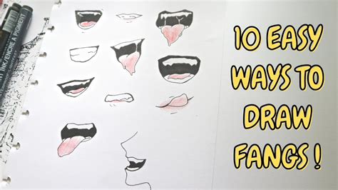 HOW TO DRAW FANGS l DRAWING MOUTH TUTORIAL - YouTube