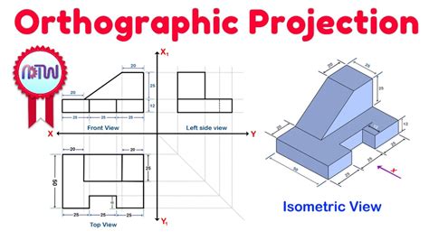 Orthographic Projection from isometric view in Engineering drawing - YouTube