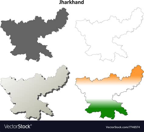 Jharkhand blank detailed outline map set Vector Image