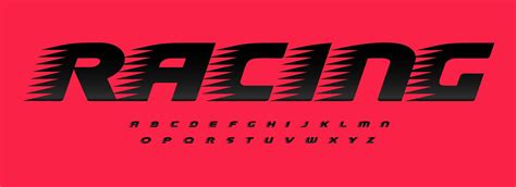 Racing font alphabet letters with wind effect. Modern sport logo ...